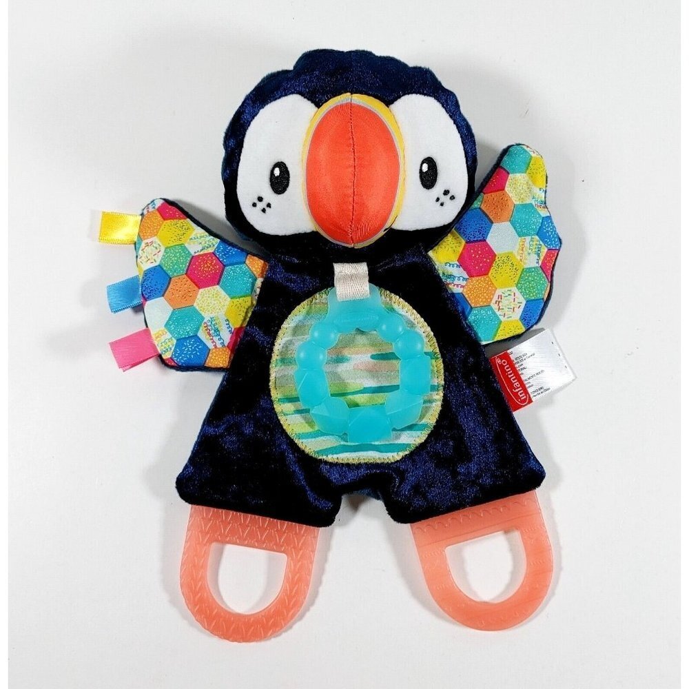 Infantino 9 Inch Parrot Bird Teether w/Soft  Fabric And Crinkle Sound